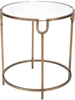 Bethany Gold Accent Table with Marble Top