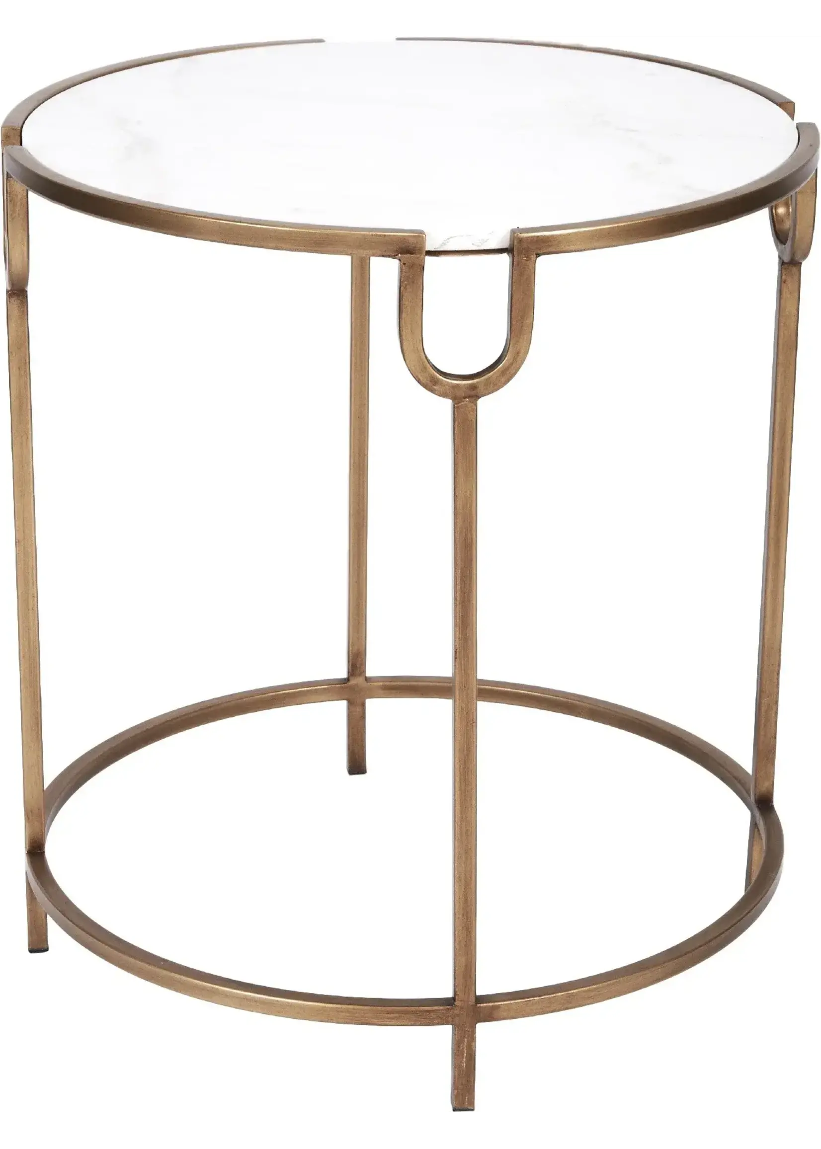 Bethany Gold Accent Table with Marble Top