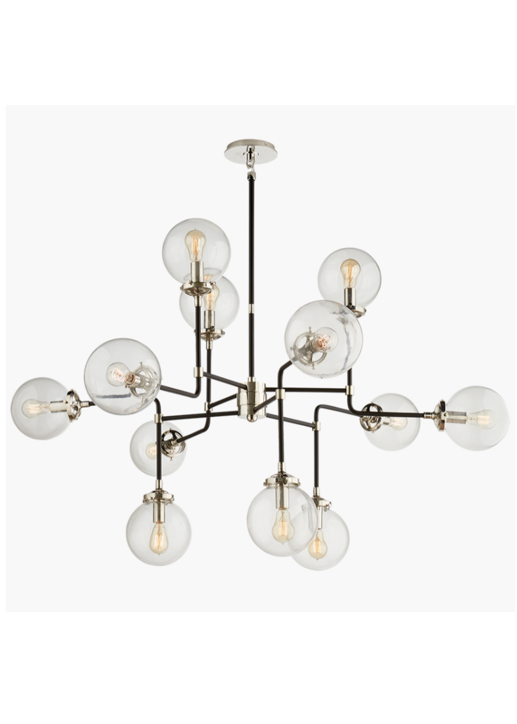 Visual Comfort & Co. Bistro Medium Chandelier in Polished Nickel