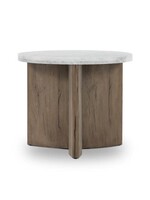Four Hands Toli End Table - Italian White Marble Top