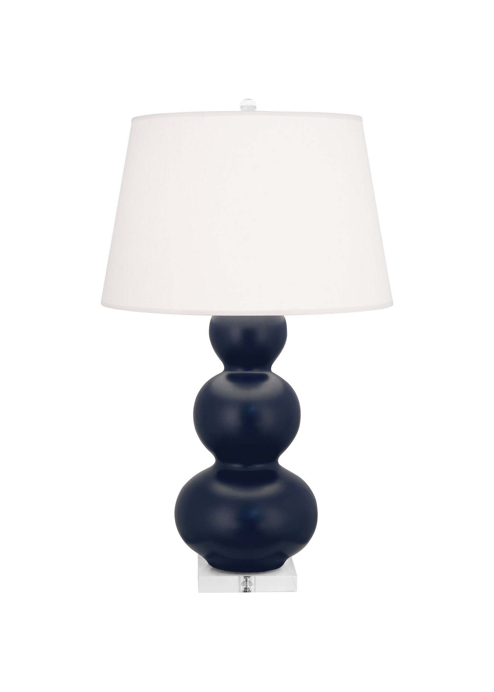 Triple Gourd Table Lamp in Matte Midnight Blue