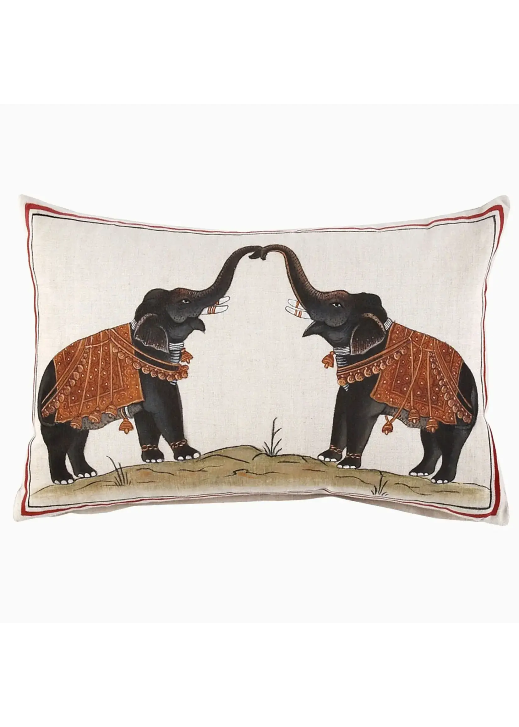 John Robshaw Textiles Two Elephants Decorative Pillow 12x18