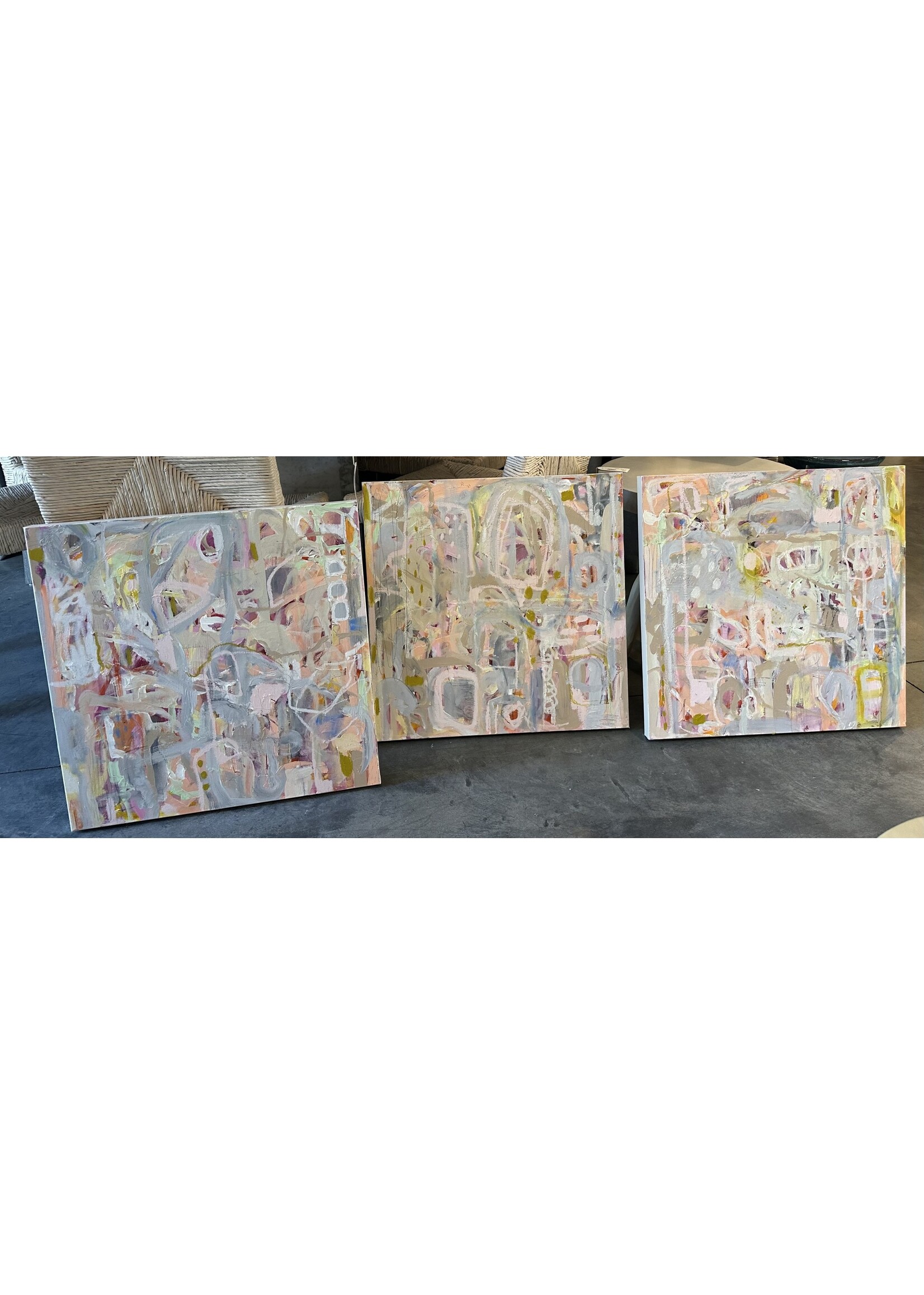 Dreamsicle Triptych 3-24x24