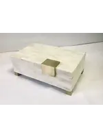 DV451 White/Brass Bone Box, Medium