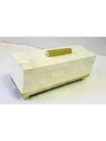 A. Sanoma Inc. DV452 White/Brass Bone Box, Large