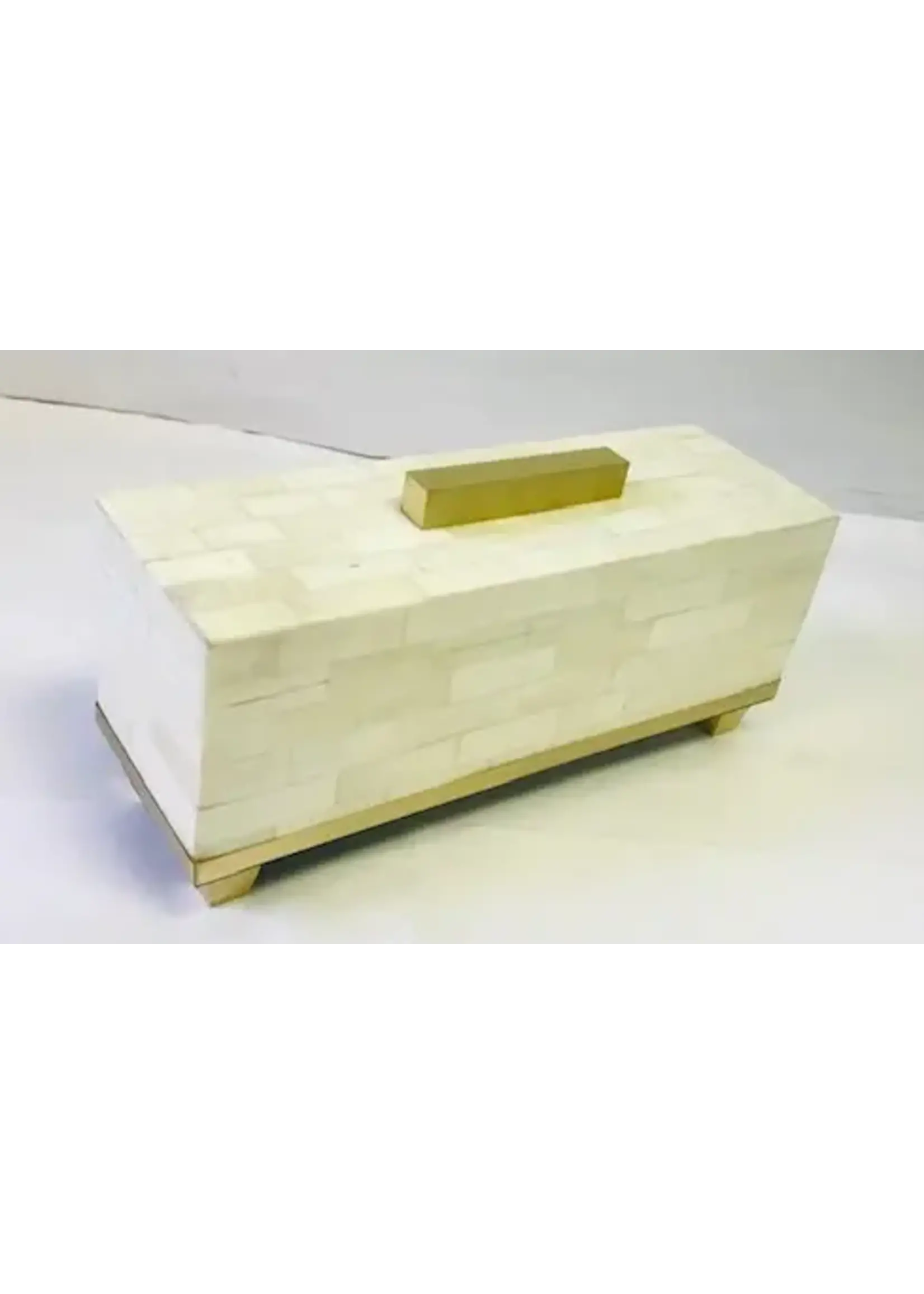 A. Sanoma Inc. DV452 White/Brass Bone Box, Large
