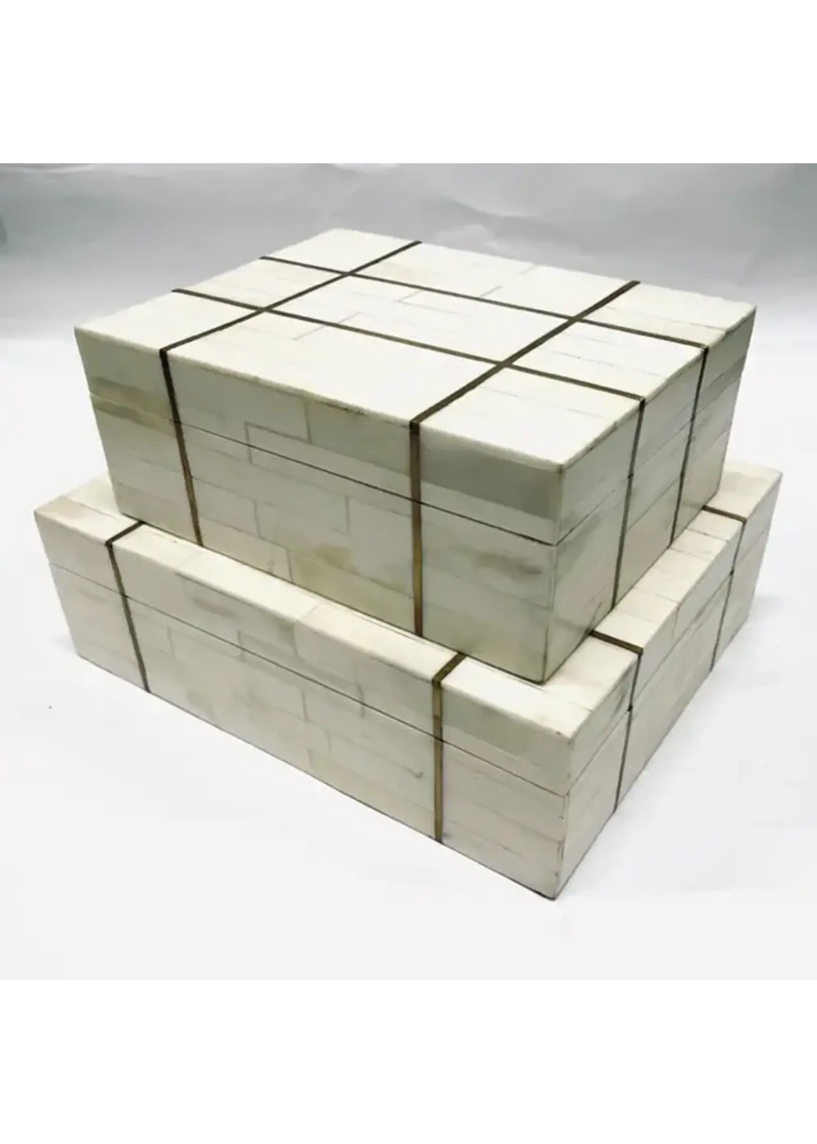 A. Sanoma Inc. Bone Box with Brass Lining, Medium
