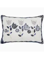 John Robshaw Textiles Upcycled Tulips Kidney Pillow 12x18