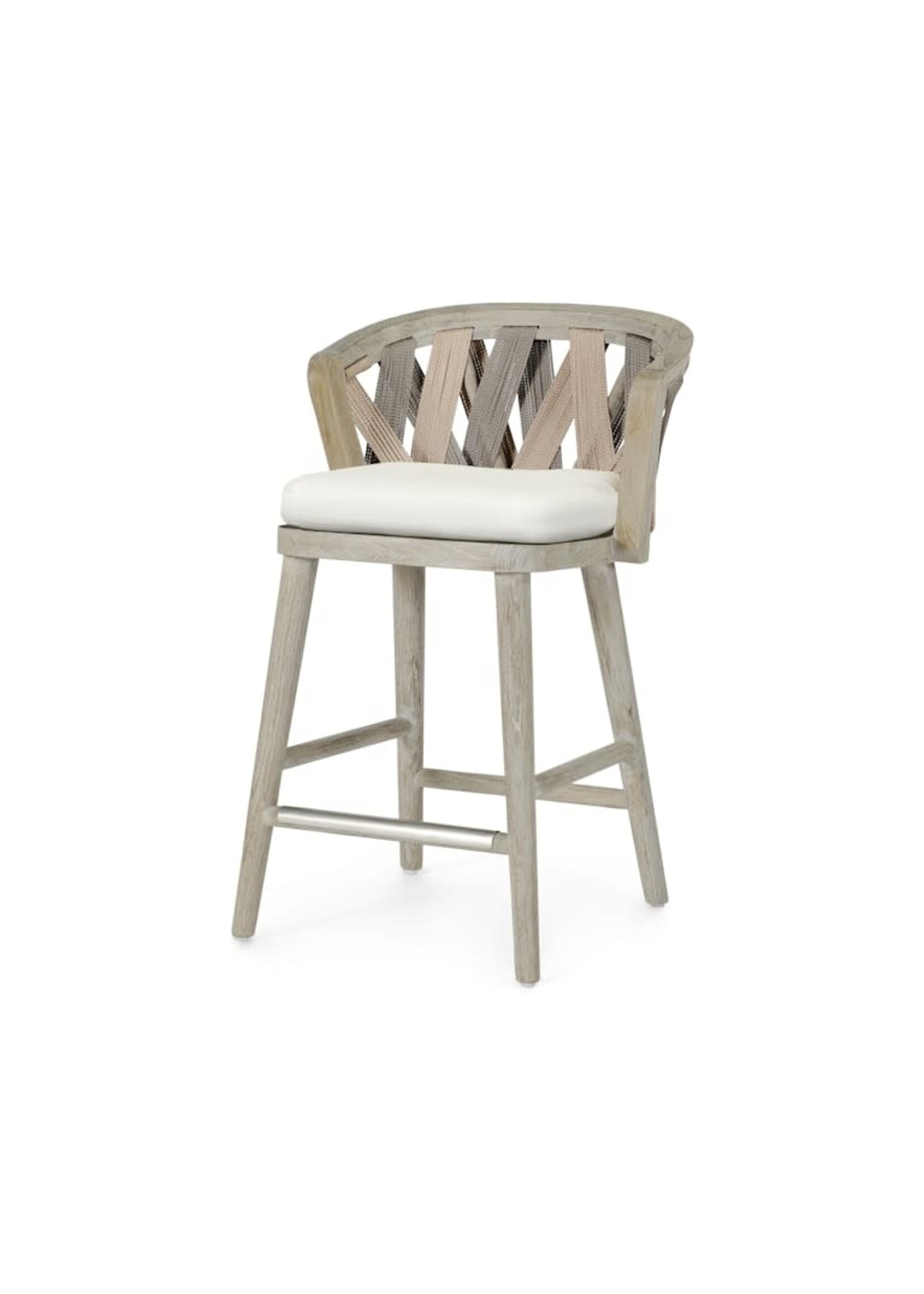 Palecek Boca 24" Counter Stool with Grade C White Cushion