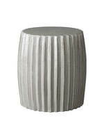 Pleated Stool - Milk White Glaze