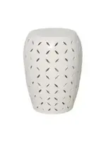 Emissary 22"h White Lattice Stool/Table