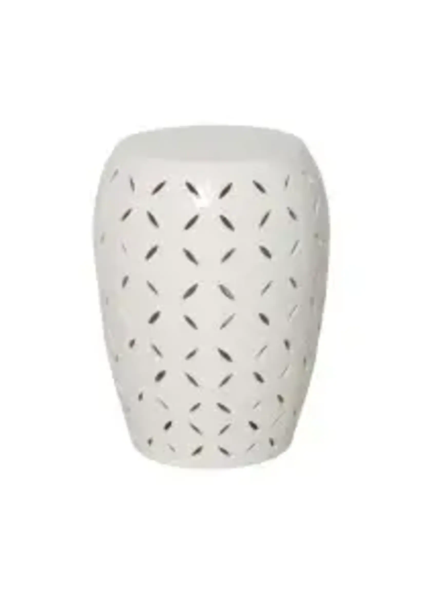 Emissary 22"h White Lattice Stool/Table