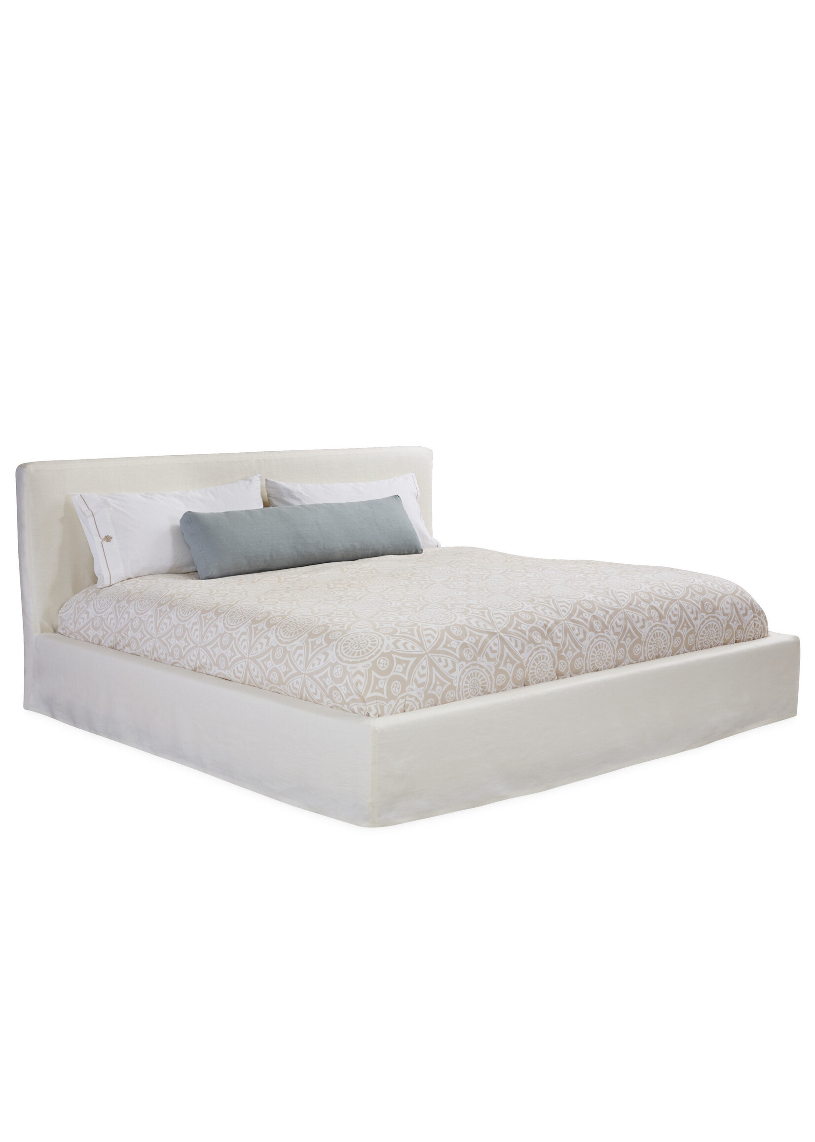 Lee Industries C14-66H King Headboard w/ Rails in Crypton Hopsack Oyster