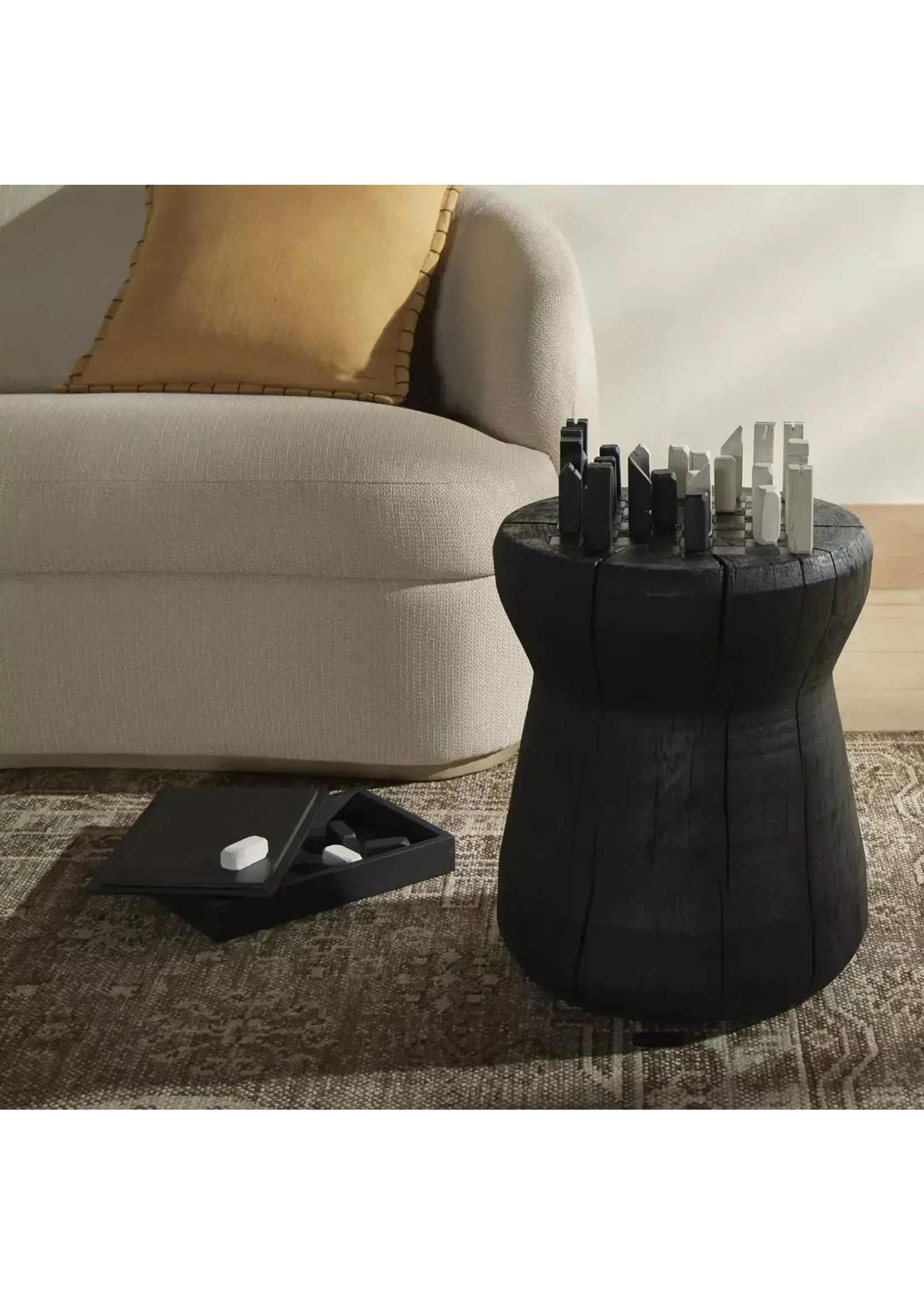 Four Hands Chess Table Black