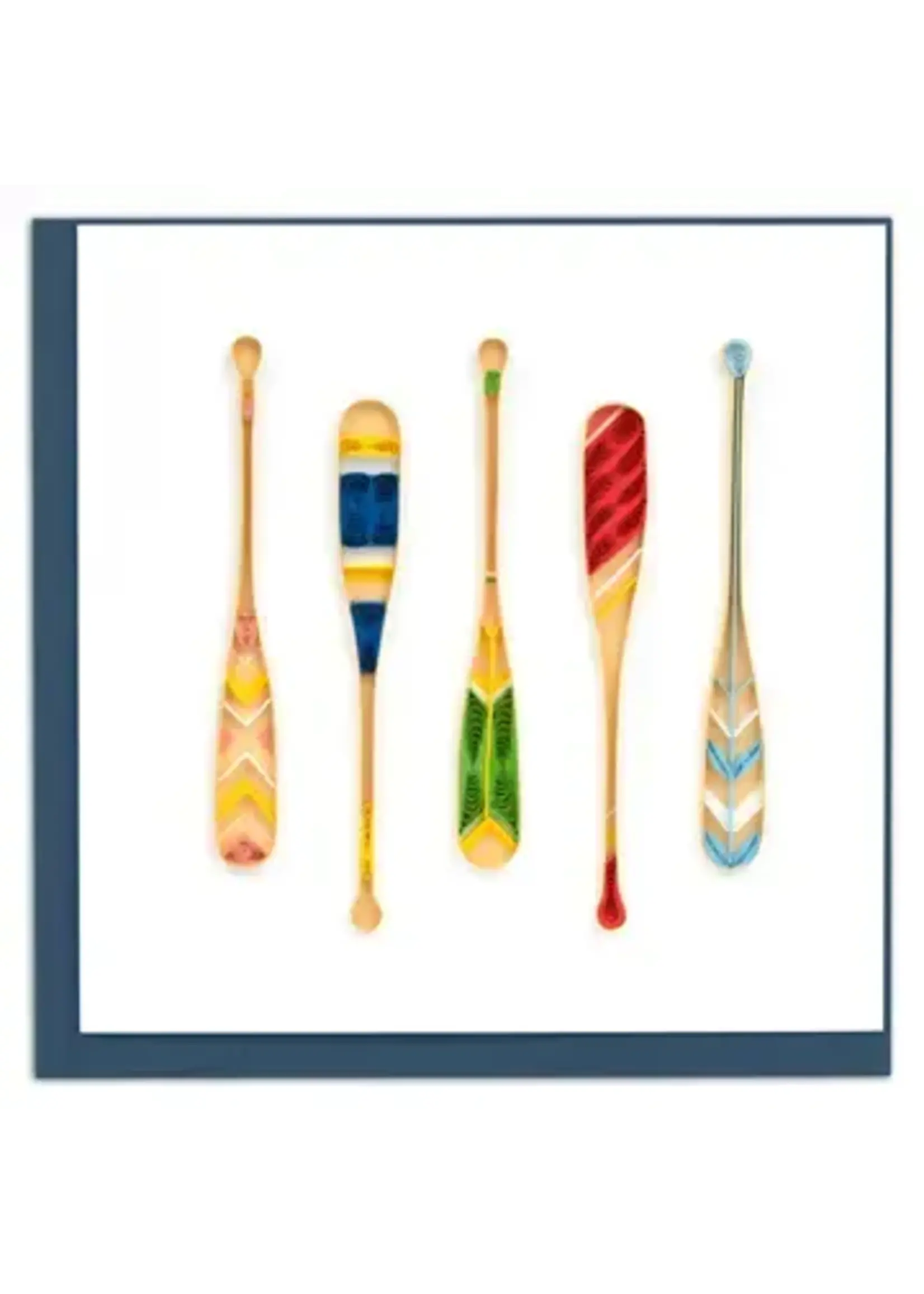 Quilling Cards Painted Canoe Paddles Greeting Card