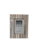 BIDK Home White & Light Grey Resin Picture Frame 4x6