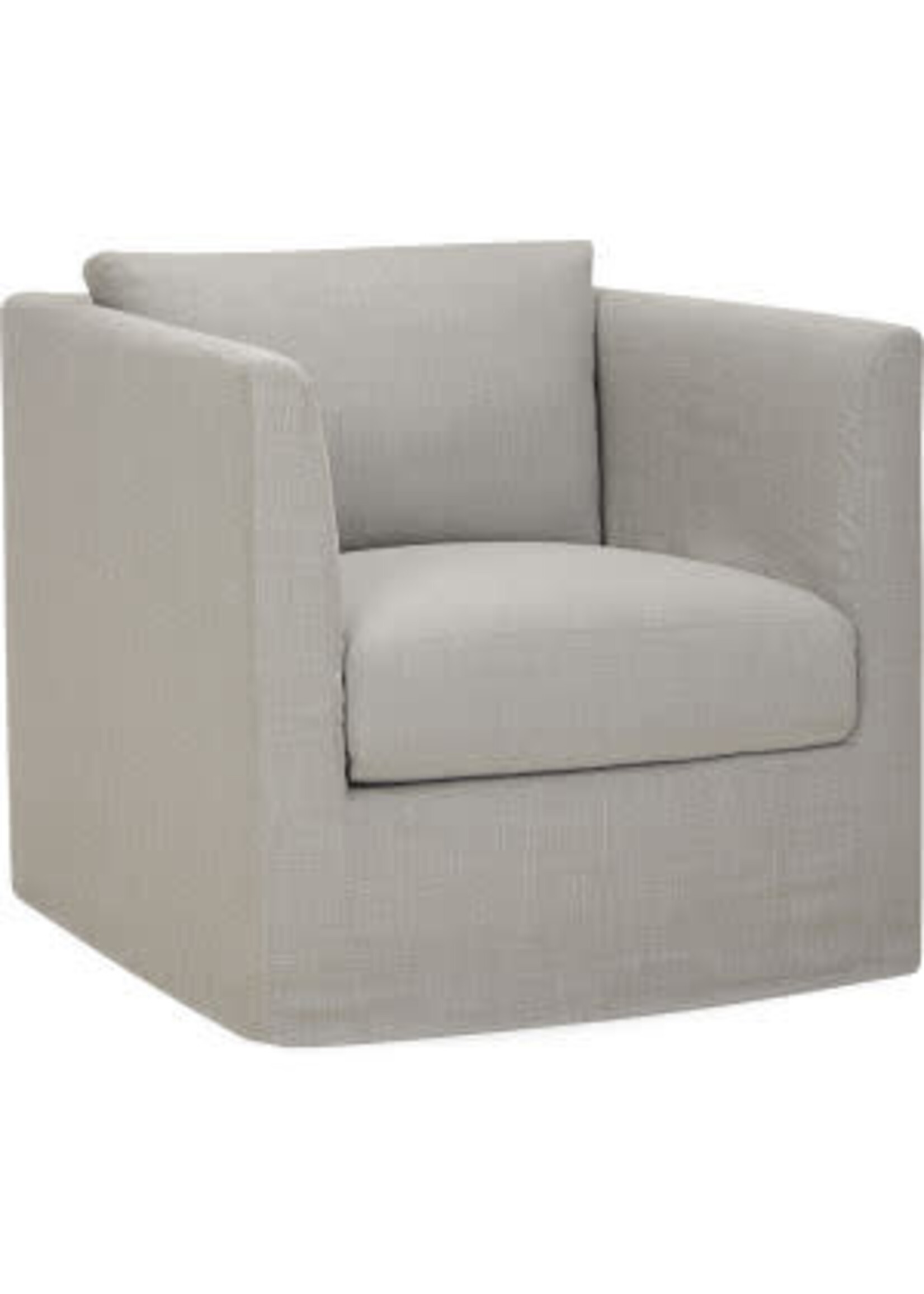 Lee Industries C3941-01SW Slipcovered Swivel Chair - Heron Blue/Cloud 9 Cushion