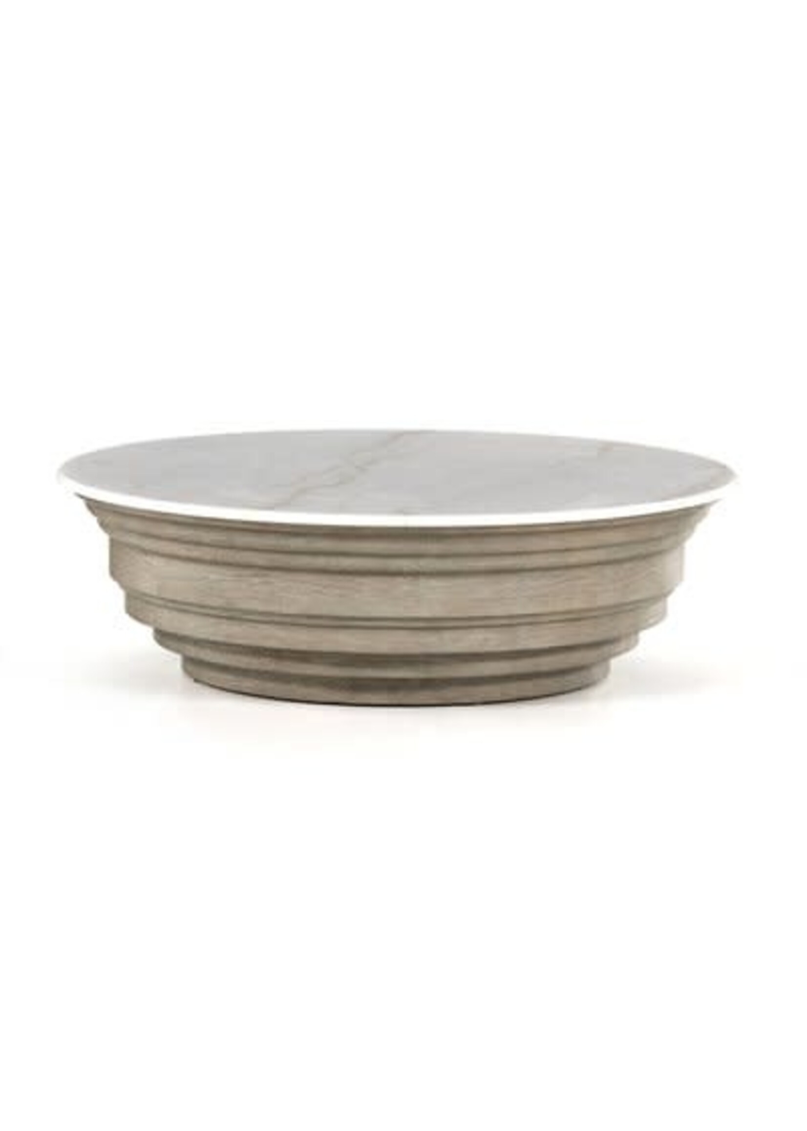 Four Hands Caldwell Stone Coffee Table in Weathered Blonde