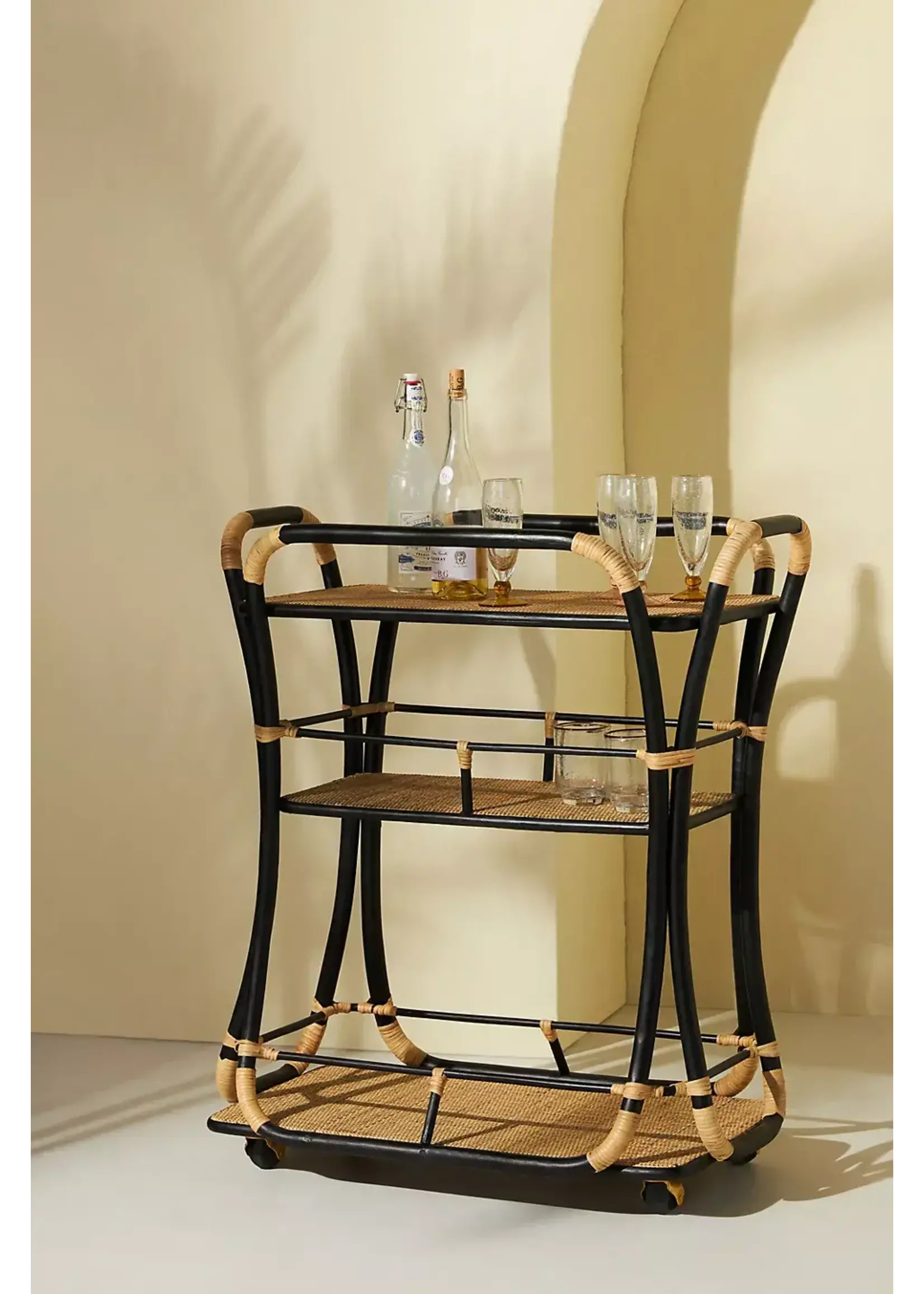 Woven/Selamat Edith Bar Cart in Black