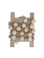 Creative Co-Op 72" L Wool Felt Ball Garland Cream Color & Gold Finish