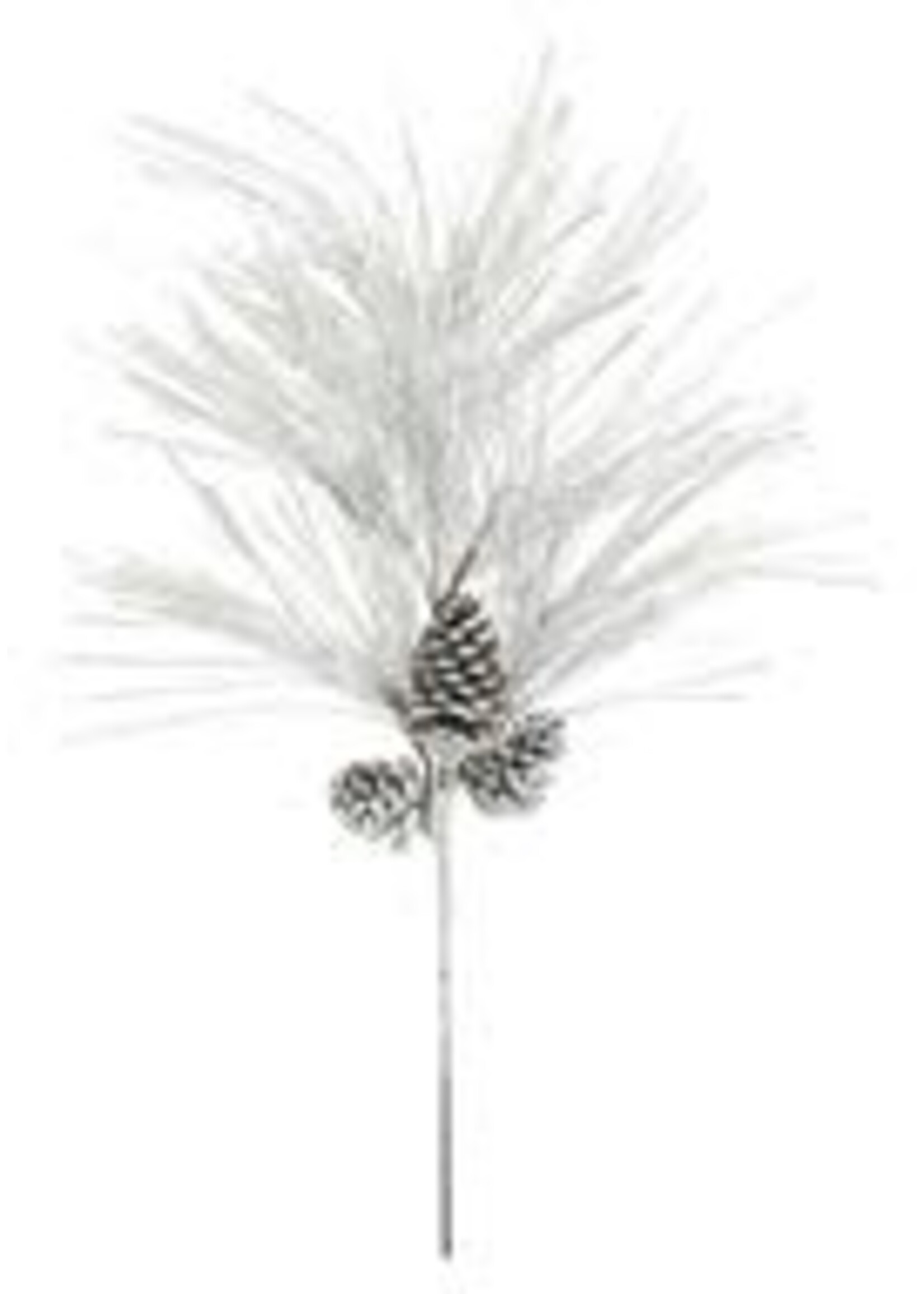 Select Artificials SNOW LONG NEEDLE PINE SPRAY W/ CONE & HEAVY SNOW, 36"