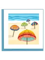 Quilling Cards Colorful Beach Umbrellas Greeting Card