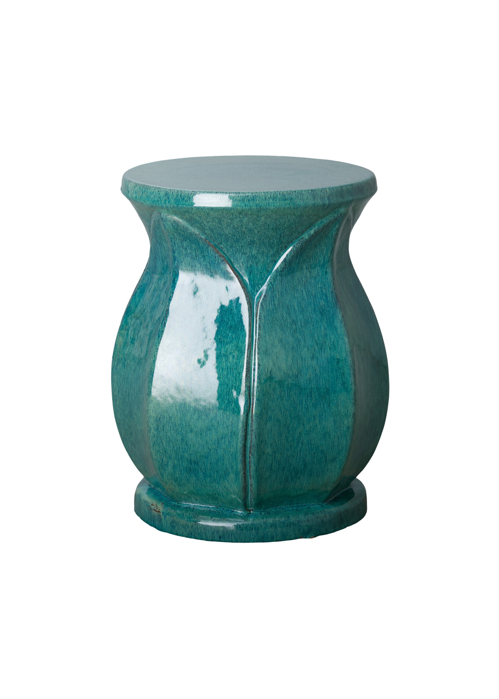 Emissary Lotus Garden Stool/Table - Teal Glaze