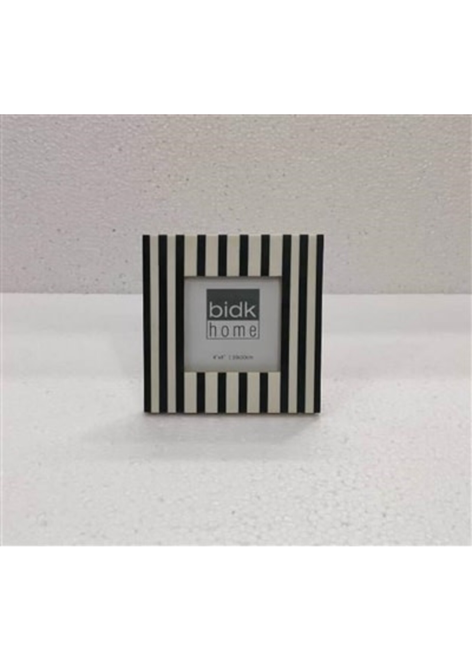 BIDK Home 4X4” Resin Frame Black and White Stripes - BLACK & WHITE