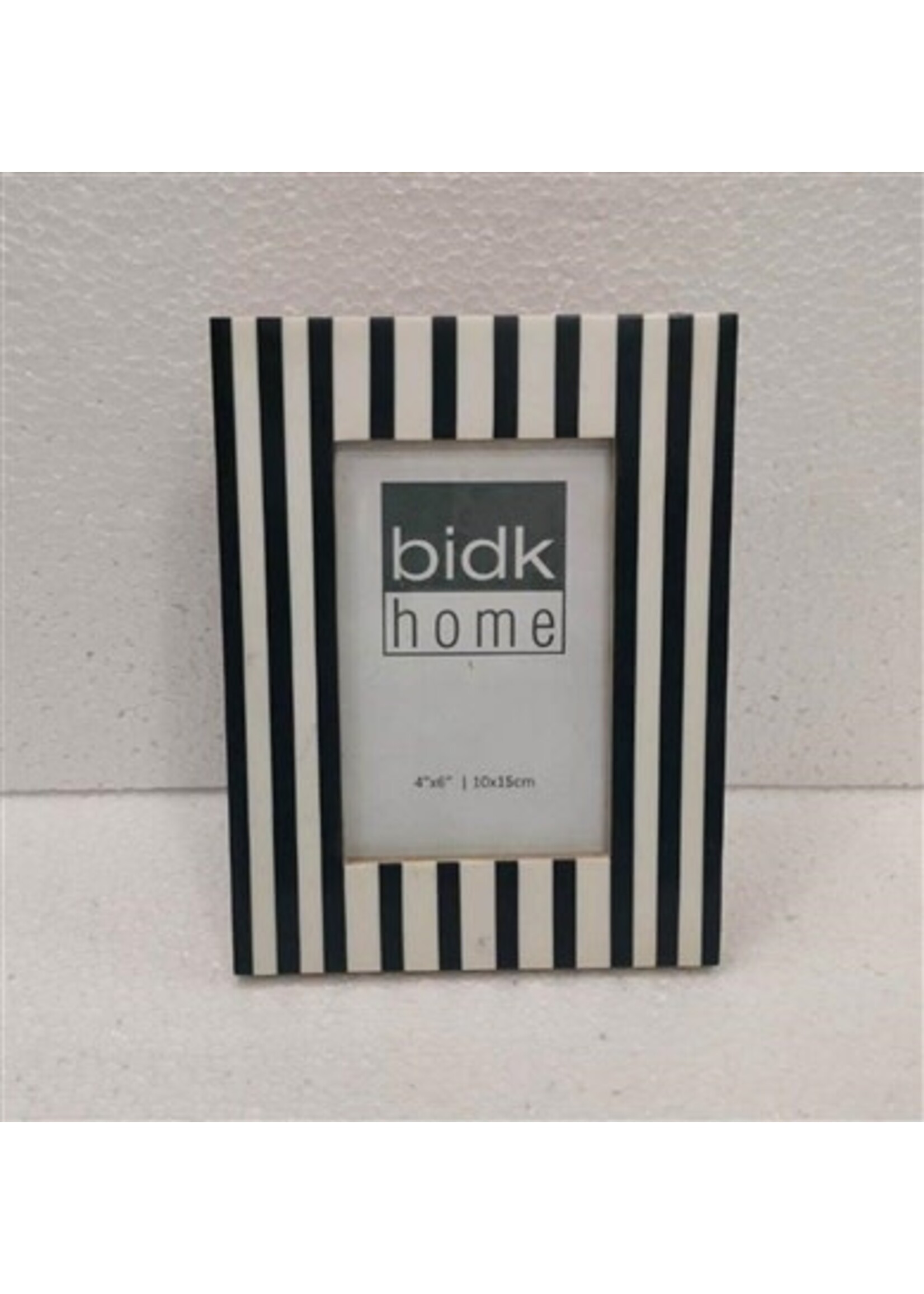 BIDK Home 4X6” Resin Frame Black and White Stripes - BLACK & WHITE