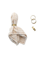 Bloomingville Round Brass Napkin Rings in Box, Set of 4