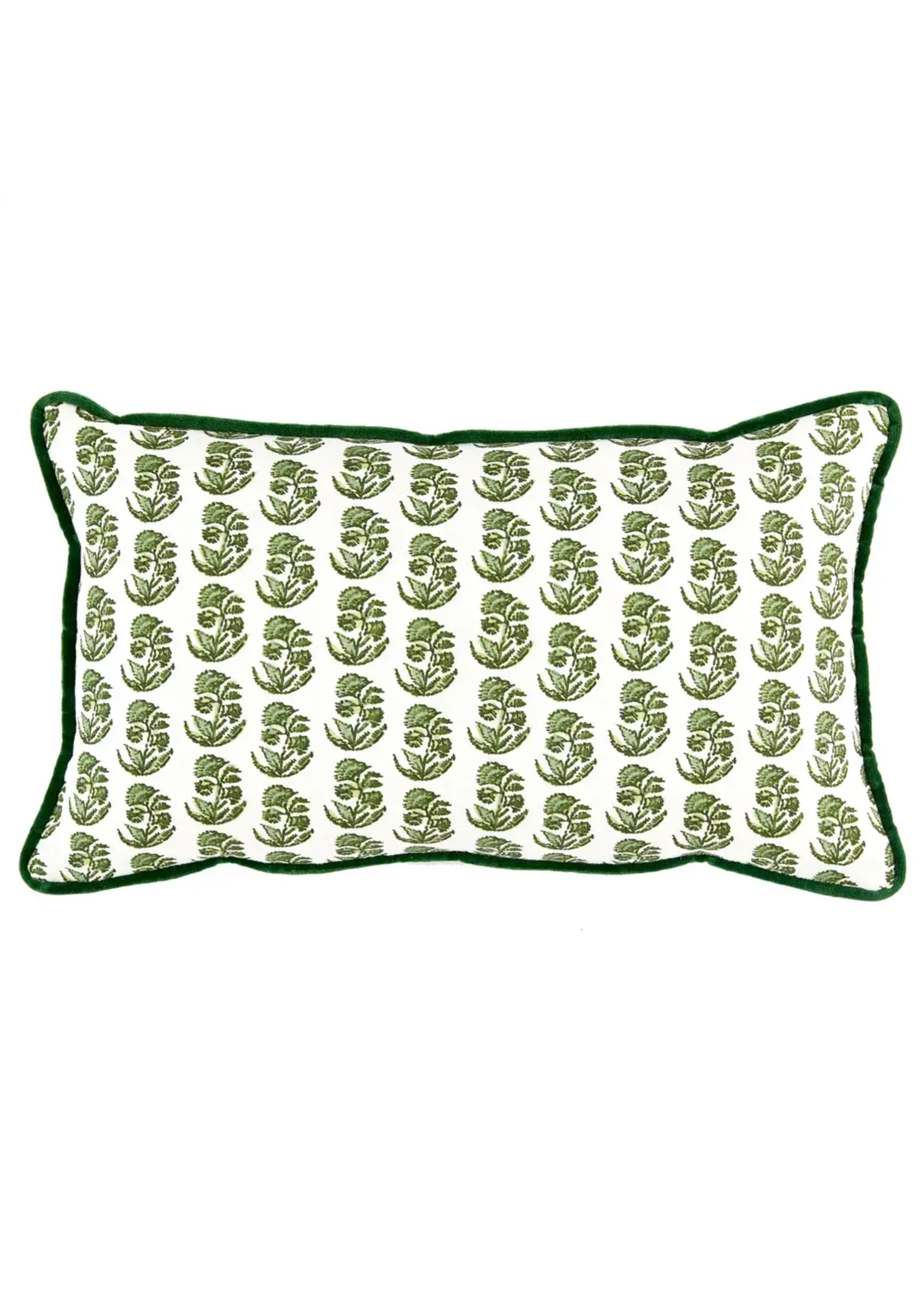 RITA EMERALD W/ EMERALD VELVET PIPE LUMBAR 13x22