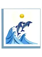 Quilling Cards Jumping Dolphins Greeting Card