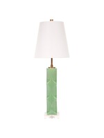 Old World Design LLC Tracy Green Ceramic Table Lamp with Linen Shade