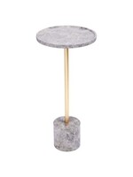 Old World Design LLC Sheldon Gold & Grey Marble Martini Table