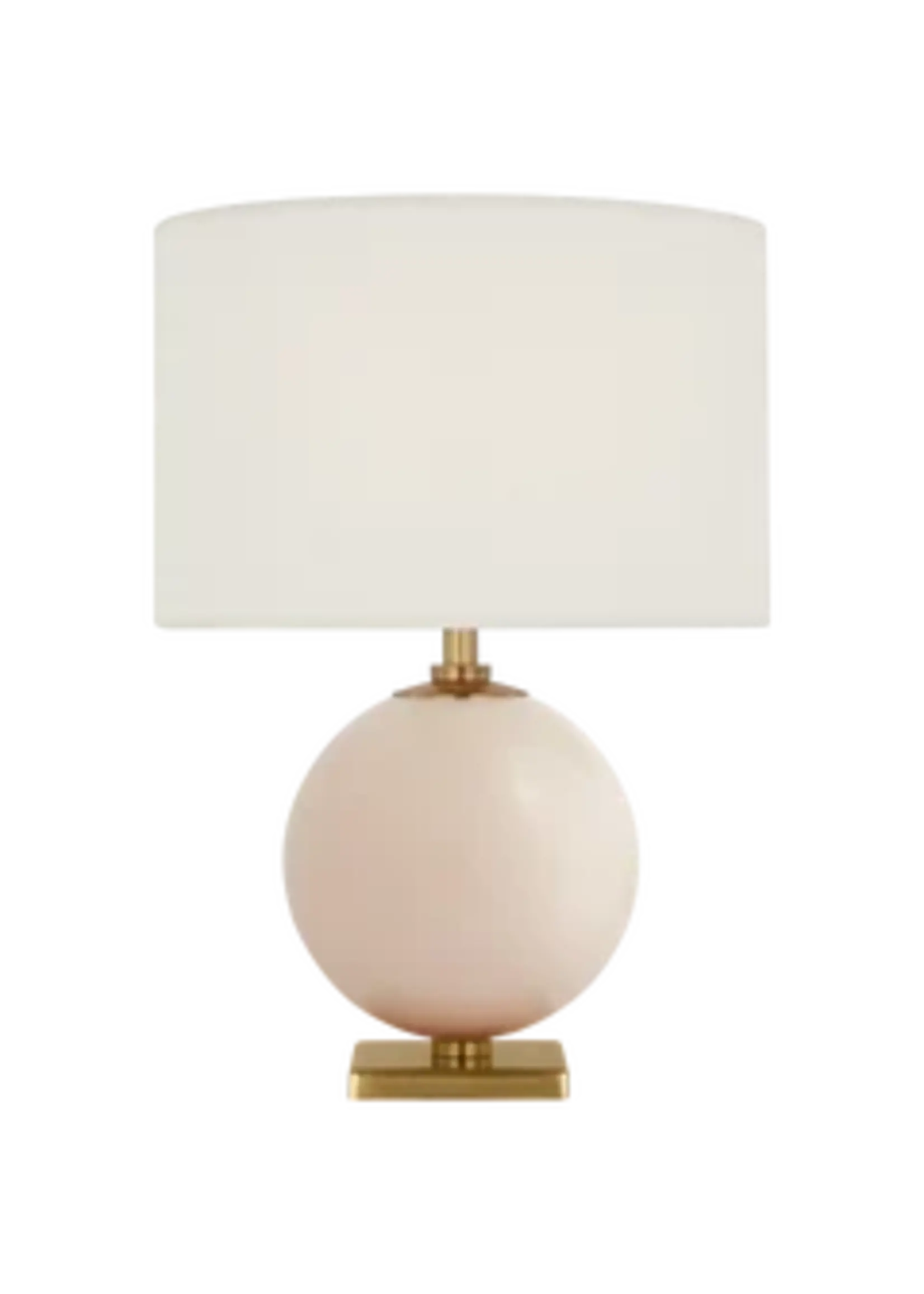 Visual Comfort & Co. Elsie 12" Cordless Accent Lamp in Blush with Linen Shade, Bulb and Charging Cord