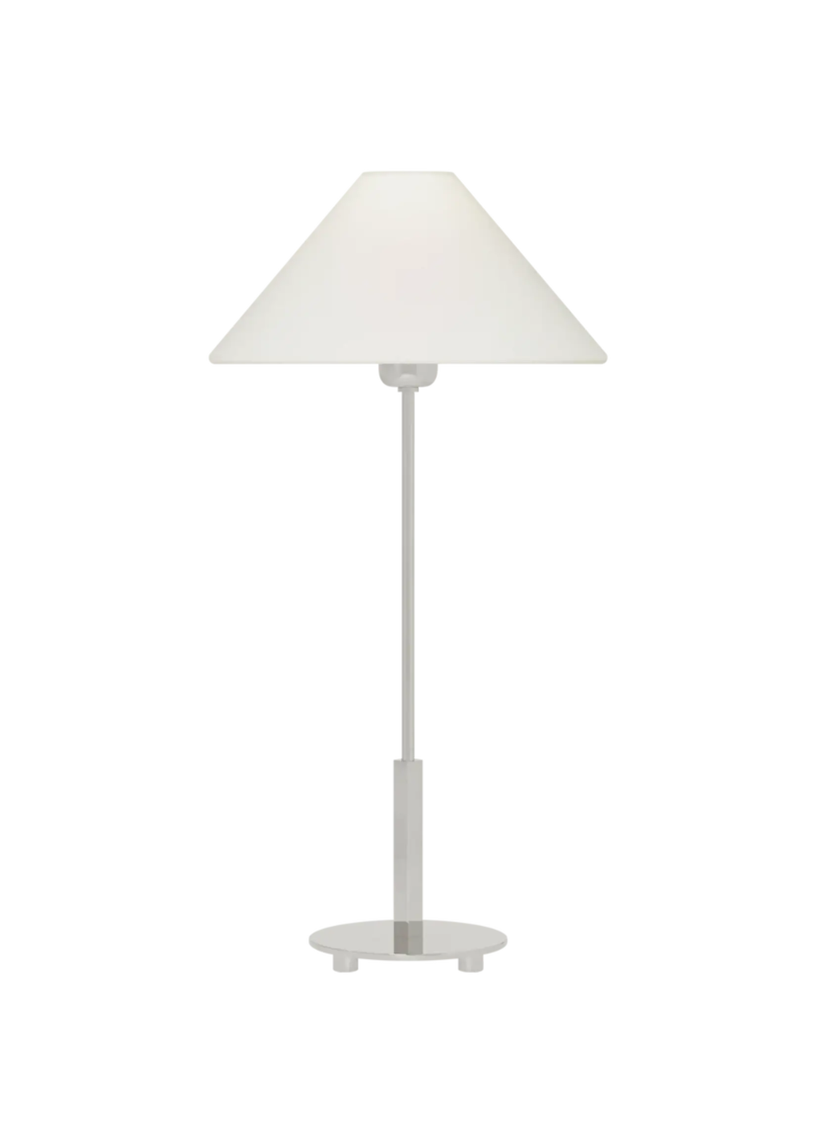 Visual Comfort & Co. Hackney 24" Cordless Buffet Lamp in Polished Nickel with Linen Shade, Bulb and Charging Cord