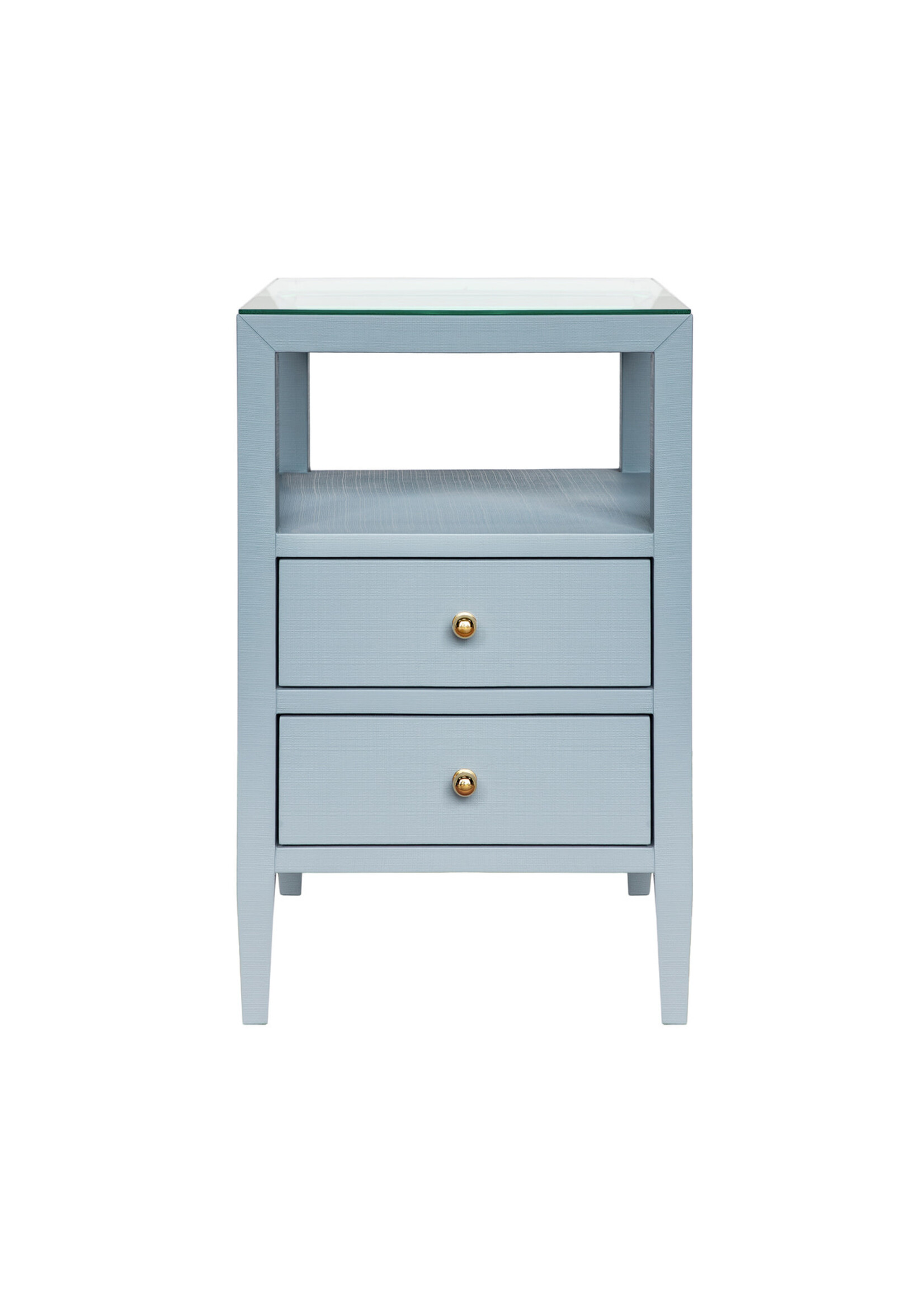 Worlds Away Roscoe 2 Drawer Side Table - Light Blue