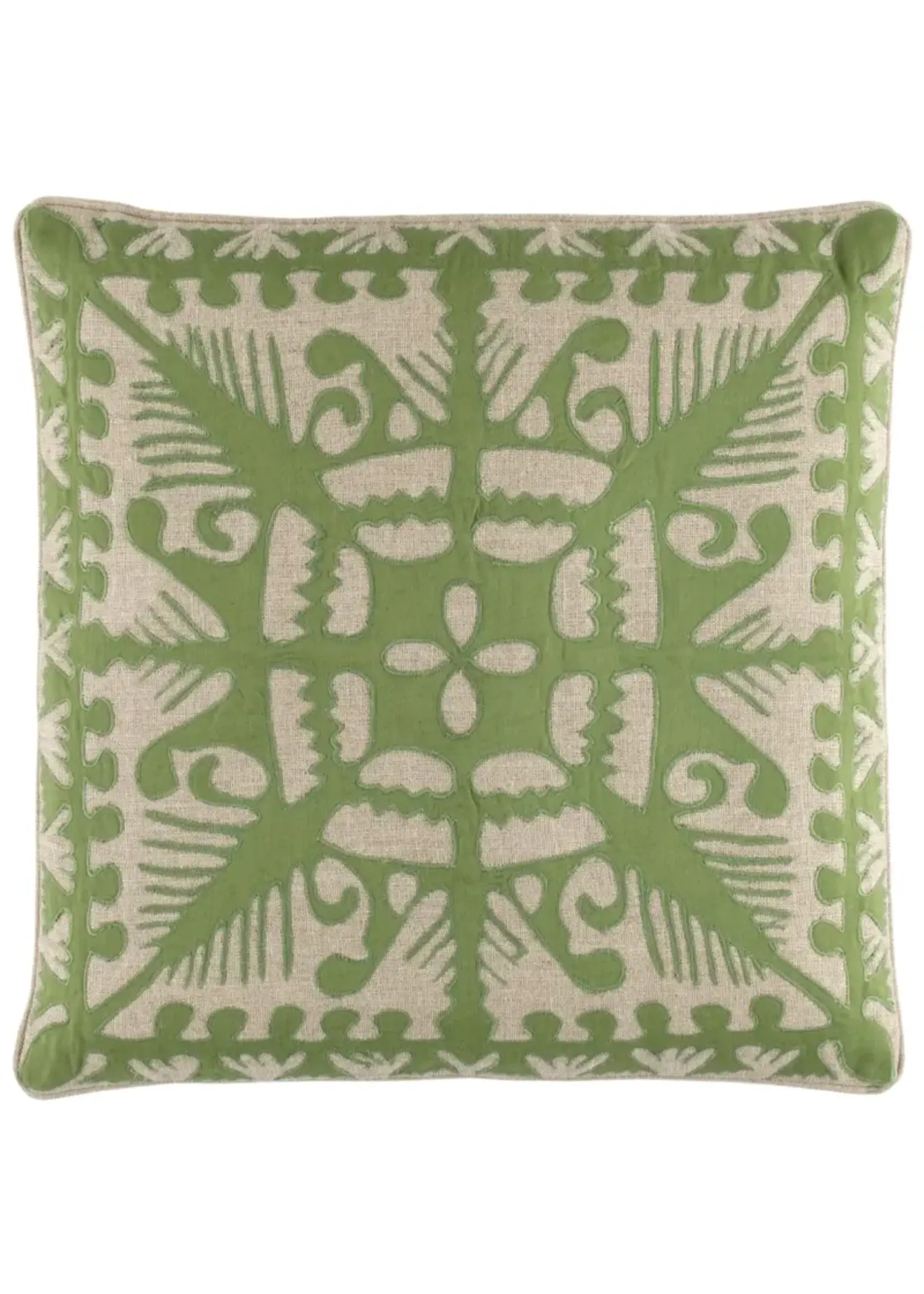 Pine Cone Hill Knight Wood Linen Olive Decorative Pillow 20"