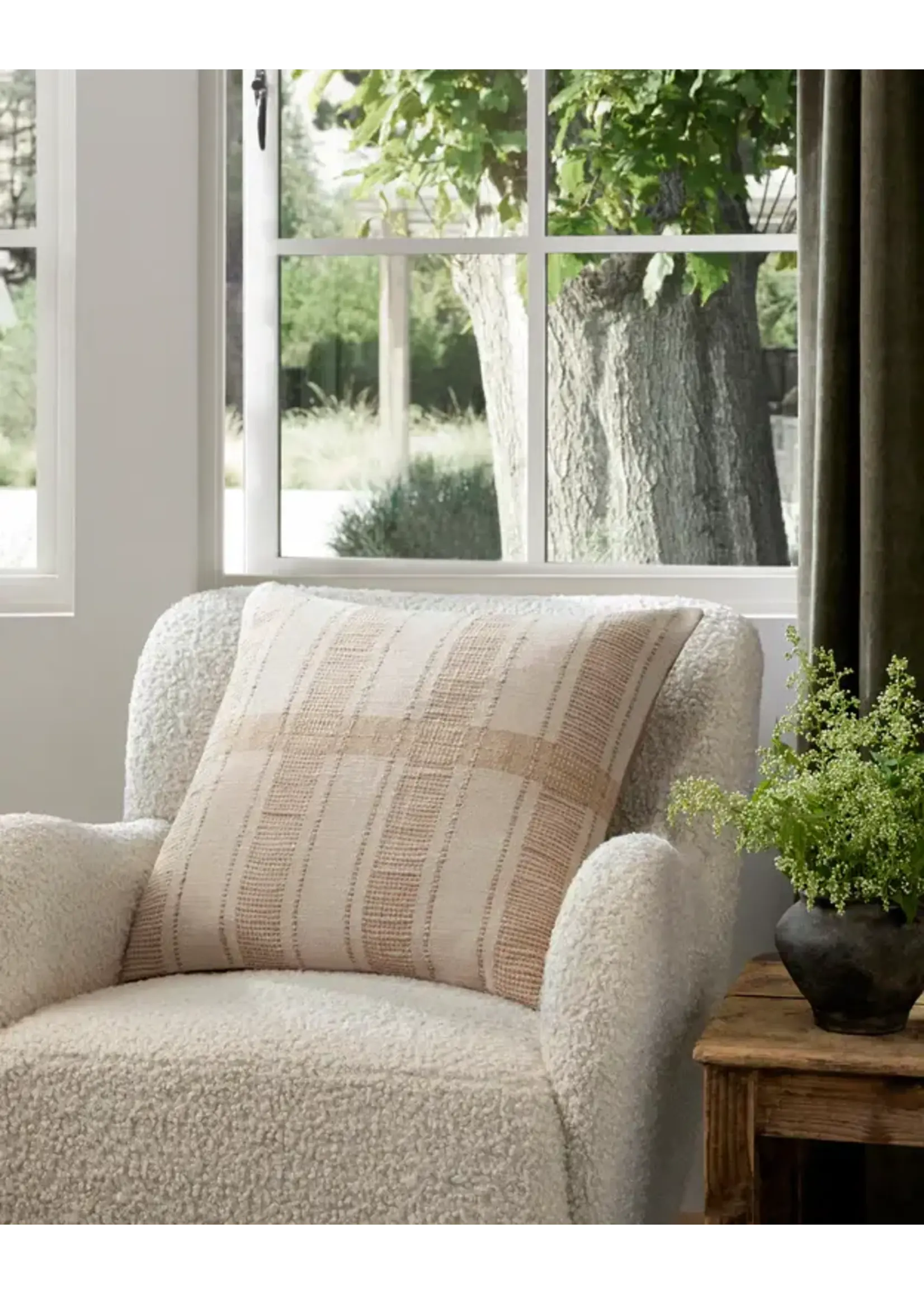 Loloi Carmel 22x22 Decorative Pillow, Cream/Multi