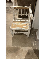 Schwung Home USA Inc. Wood White Painted Armchair, France 20th Century