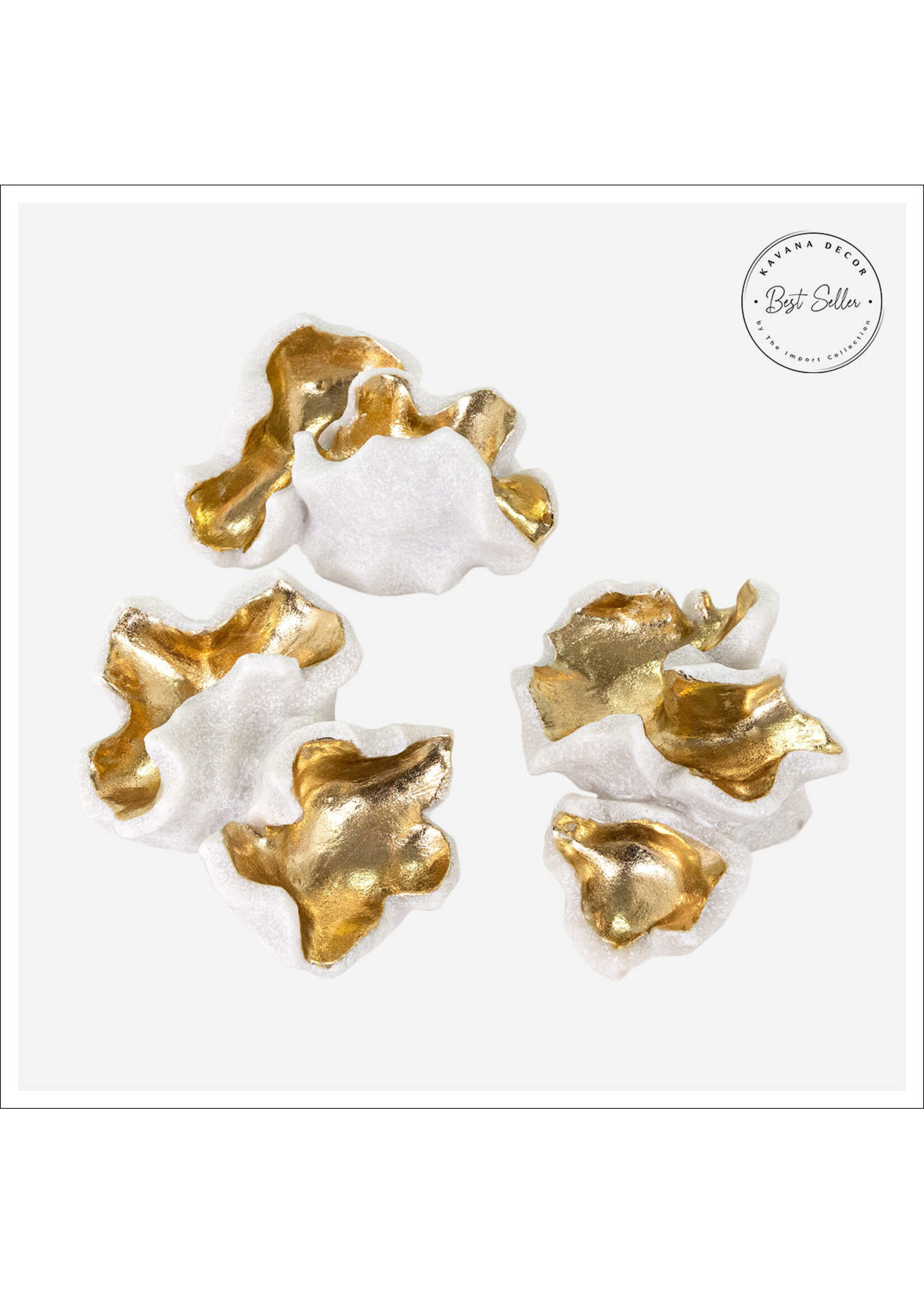 Kavana Decor Popcorn Sculptures, Set 3 (7x5x3.5)