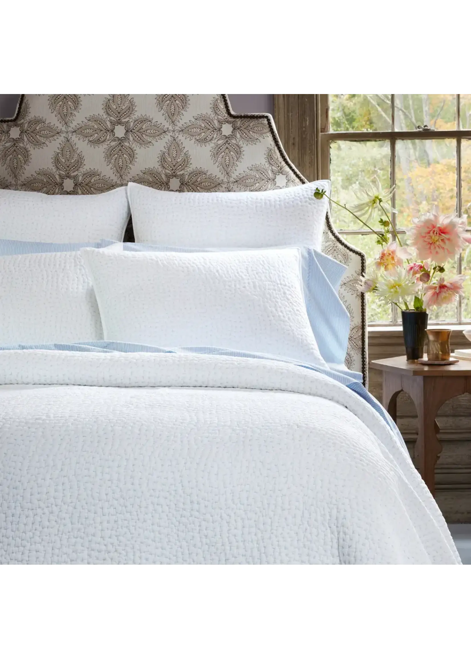 John Robshaw Textiles Hand Stitched Mist Coverlet King 110x92