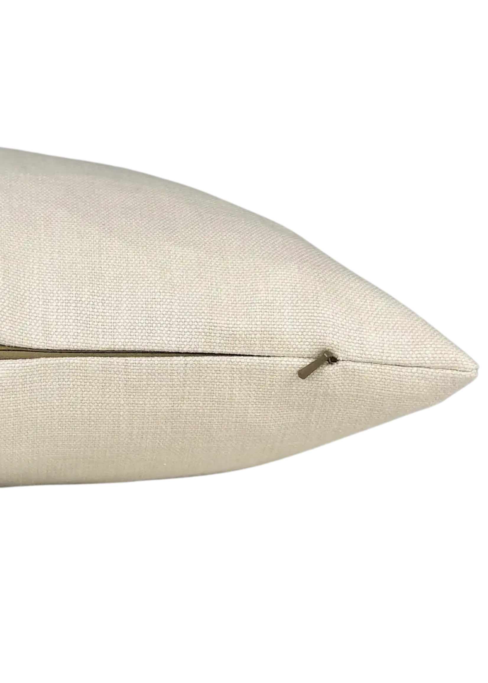 Piper Collection Sutton 22x22 Linen Pillow with Embroidered Laser Cut Velvet Trim, Shimmery/Sand