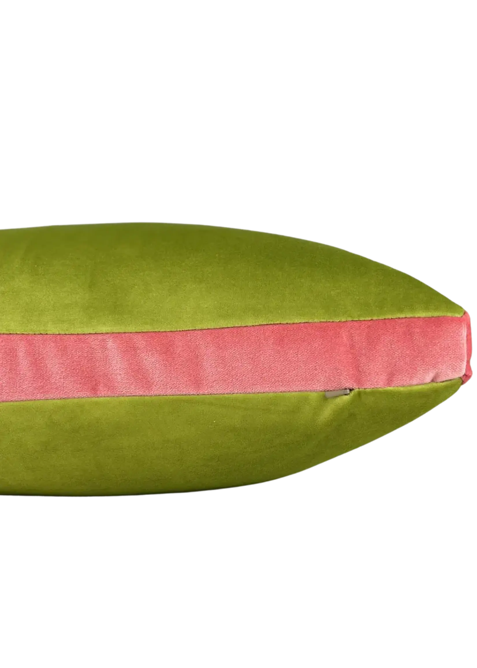 Piper Collection Eloise 22x22x1.5 Wasabi Velvet with Coral Velvet Gusseted Pillow