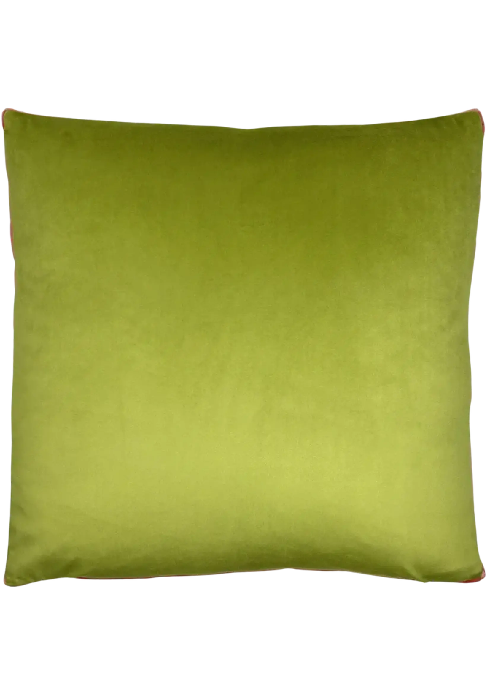 Piper Collection Eloise 22x22x1.5 Wasabi Velvet with Coral Velvet Gusseted Pillow