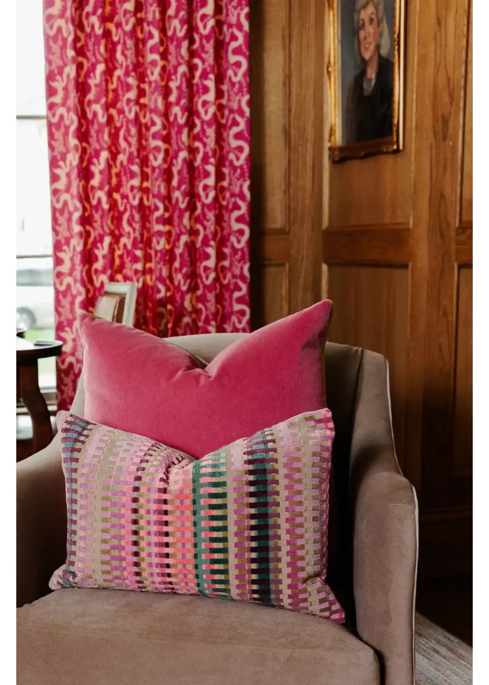 Piper Collection Elliot Plum 14x20 Pillow-Shades of Greens, Pinks, and Purples
