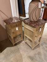 Schwung Home USA Inc. Pair of Bedside table with Red Marble Top
