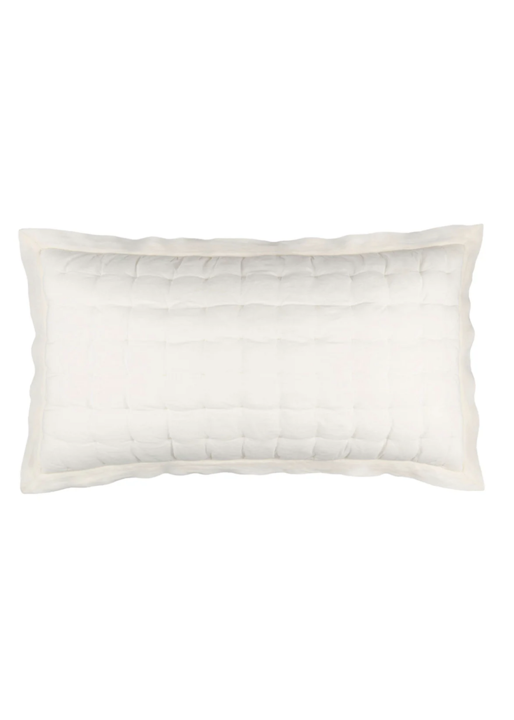 Pine Cone Hill Lush Linen White Puff Sham Dutch Euro