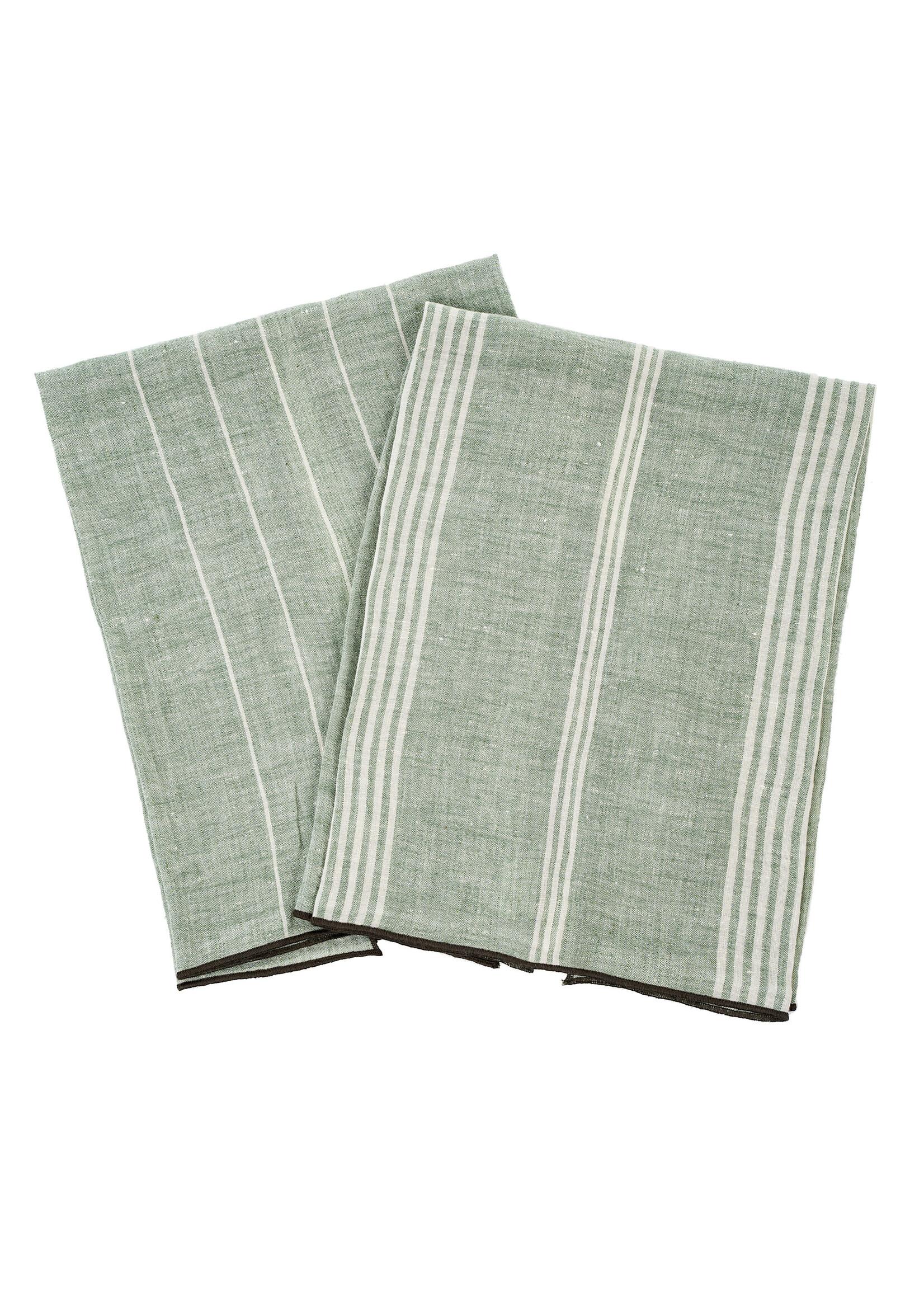 Indaba Pinstripe Linen Tea Towels, Set/2