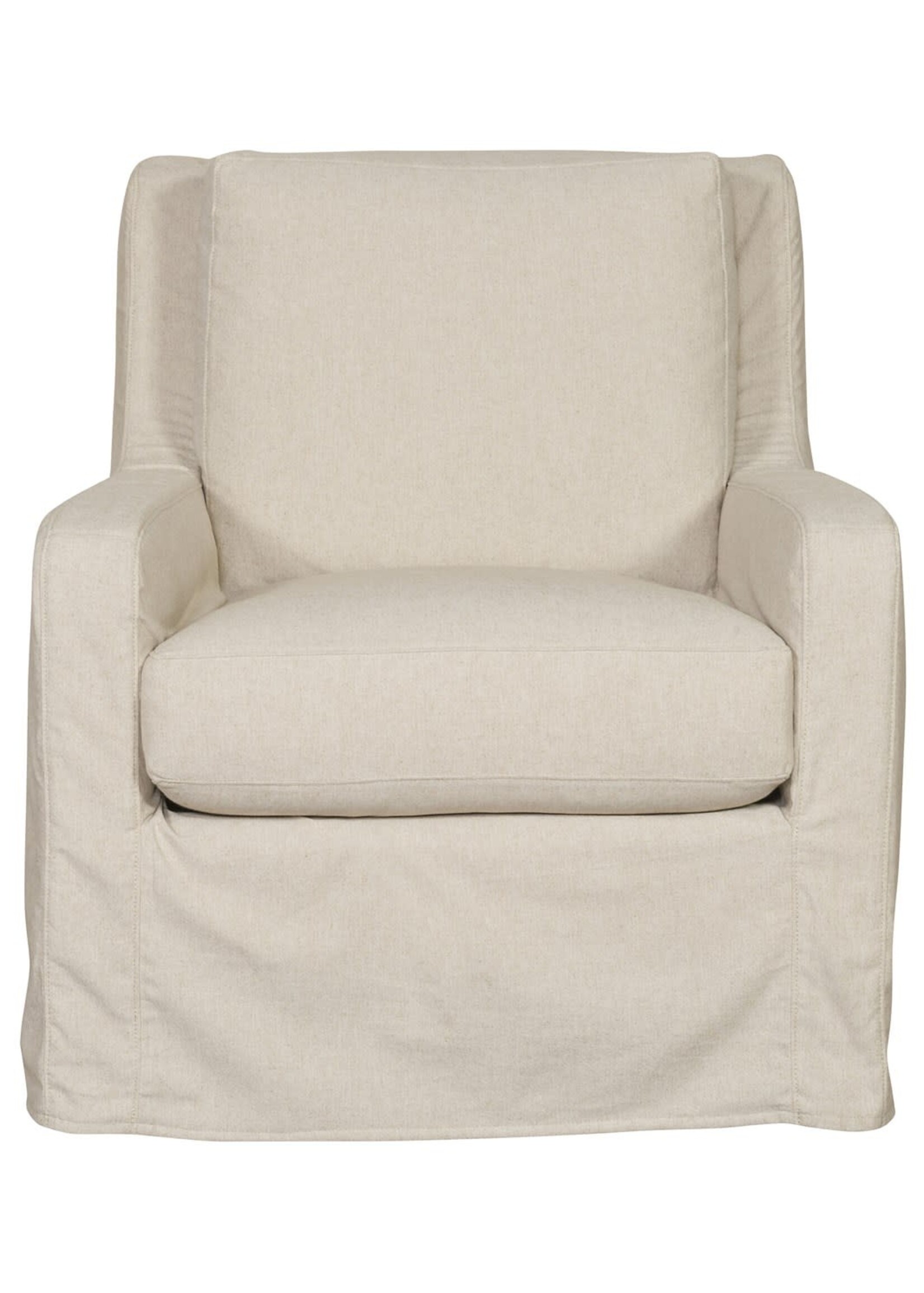 Vanguard Furniture Josie Slipcovered Muslin Swivel Chair, Tiki Natural Slipcover